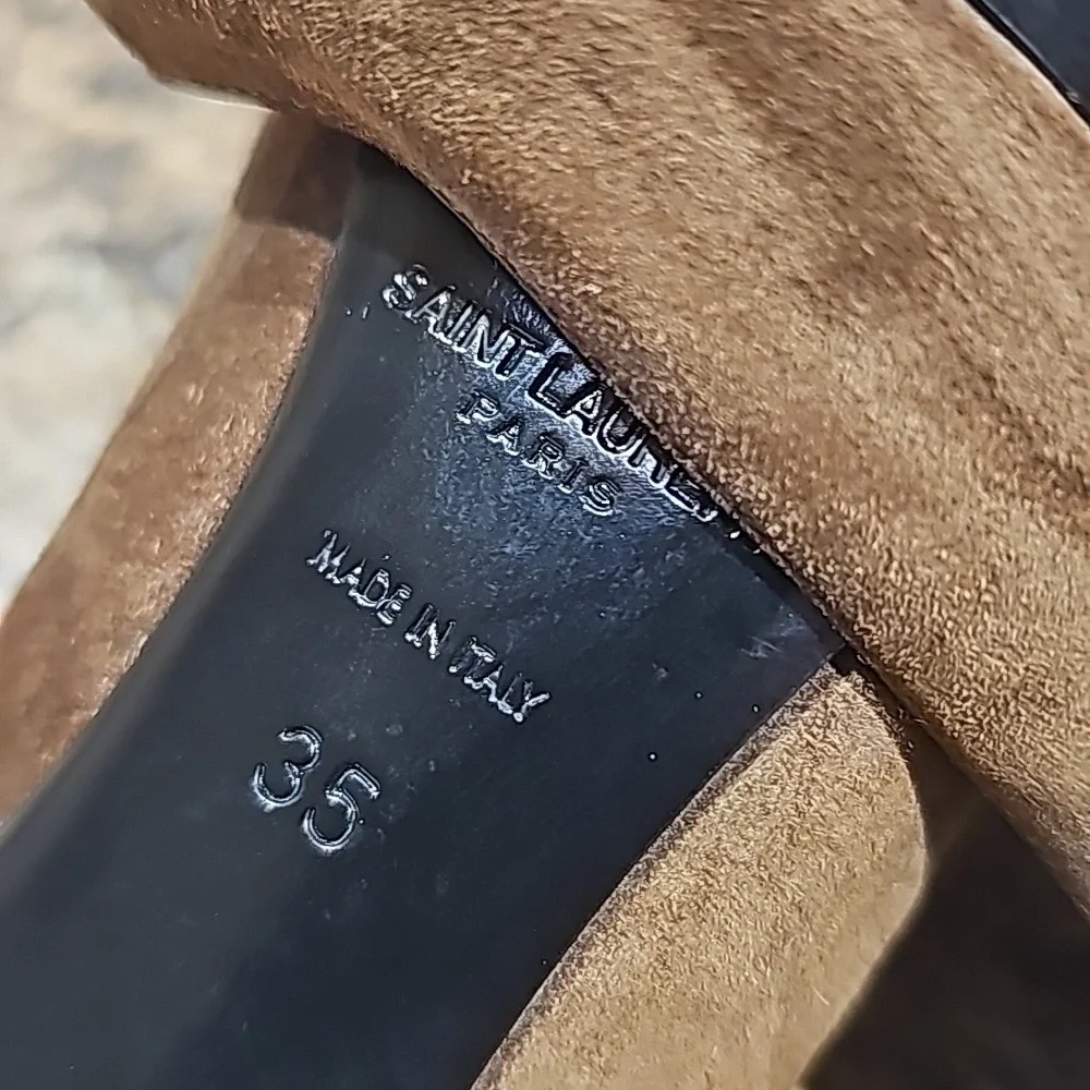 Saint Laurent pumps brown suede leather size 35 EU (4 inch heel)